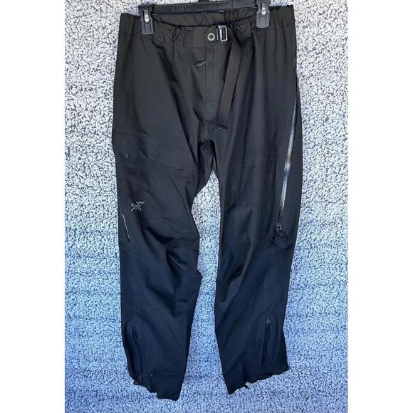 Arc’teryx Gore-Tex Pants Mens Large Black Waterproof Hiking Shell Zip Legs